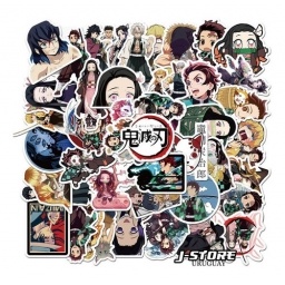 Set De 50 Pegotines Stickers Kimetsu No Yaiba Anime Manga