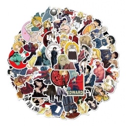 Set 50 Pegotines Stickers Full Metal Alchemist Anime Manga