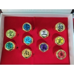 Set De 10 Anillos Akatsuki Naruto Anime Nuevos En Caja.